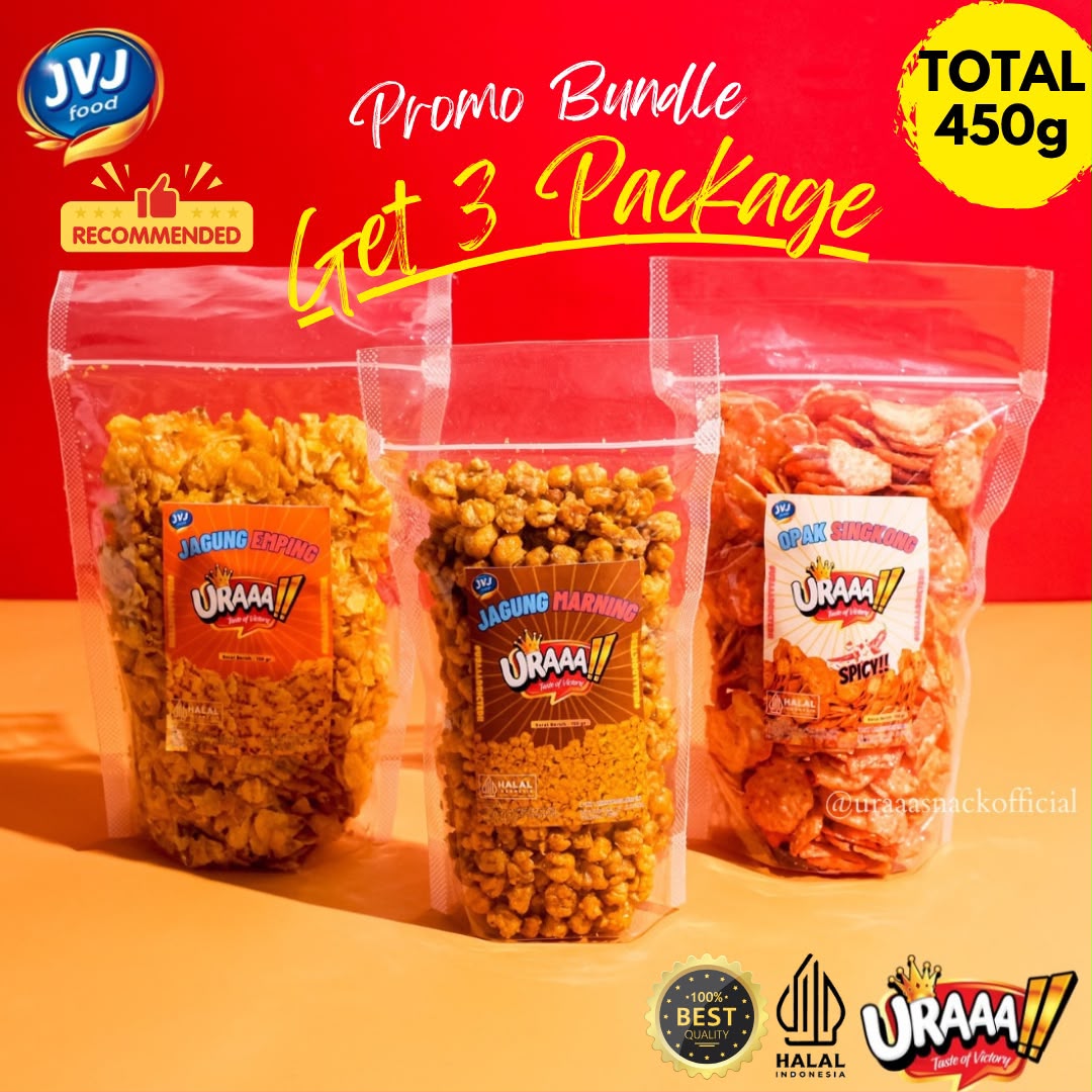 Bundel tiga produk URAAA!! dalam kemasan ritel